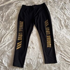 Zumba Wear Black Gold Zumba Love Leggings Joggers Size Large